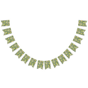 Light Yellow & Khaki Ecru Rose Floral Wedding Bunting