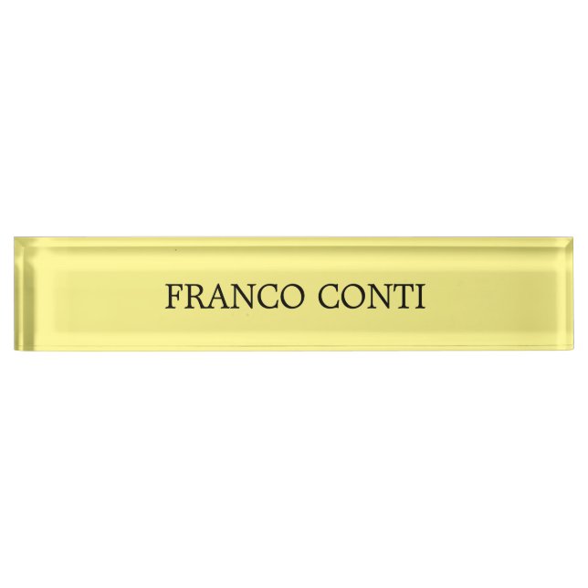 Light Yellow Minimalist Plain Modern Nameplate (Front)
