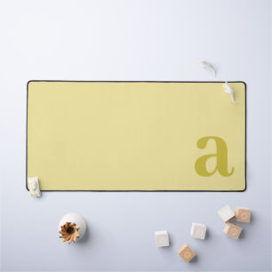 Light Yellow Mustard Monogram Initial Minimalist Desk Mat