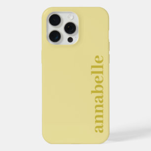 Light Yellow Mustard Name Monogram Minimal iPhone 15 Pro Max Case