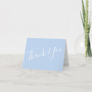 Light Yellow & Pale Blue Rose Wedding Thank You Card