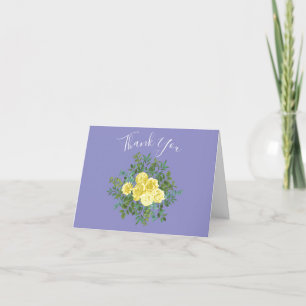 Light Yellow & Periwinkle Blue Floral Thank You Card