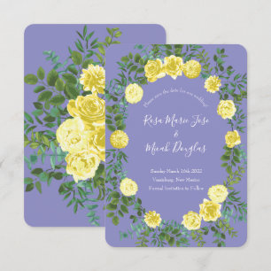 Light Yellow & Periwinkle Blue Wedding Save Date Invitation