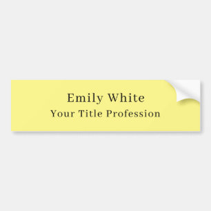 Light Yellow Plain Elegant Professional Modern Bumper Sticker