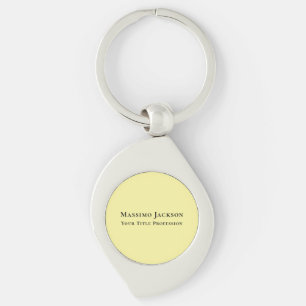 Light Yellow Plain Elegant Professional Modern Key Ring