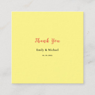 Light Yellow Plain Elegant Professional Thank You Enclosure Card