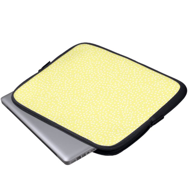 light yellow polka dot laptop sleeve (Front Bottom)