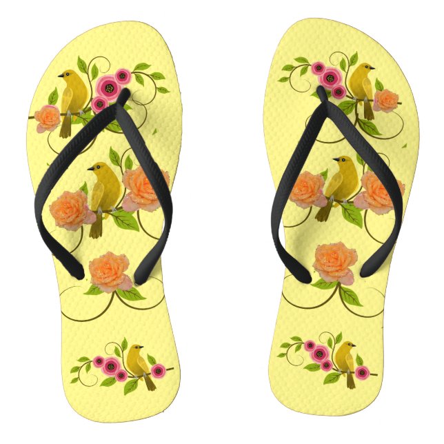 Light Yellow  Pool Beach Thongs (Footbed)