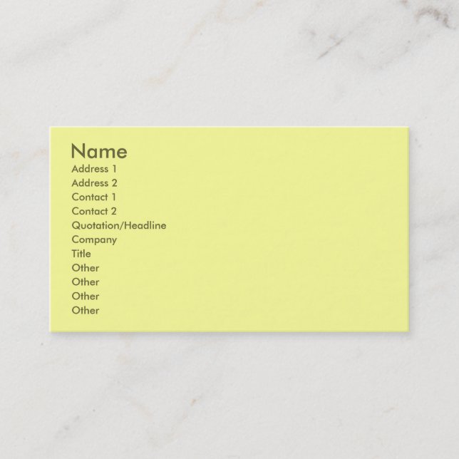 Light Yellow Profile Card (Front)