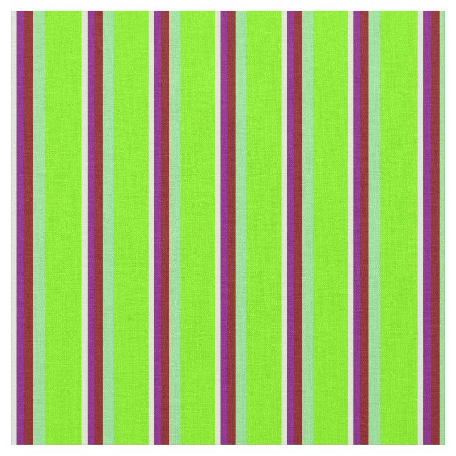 Light Yellow, Purple, Maroon, Light Green & Green Fabric (Close Up)