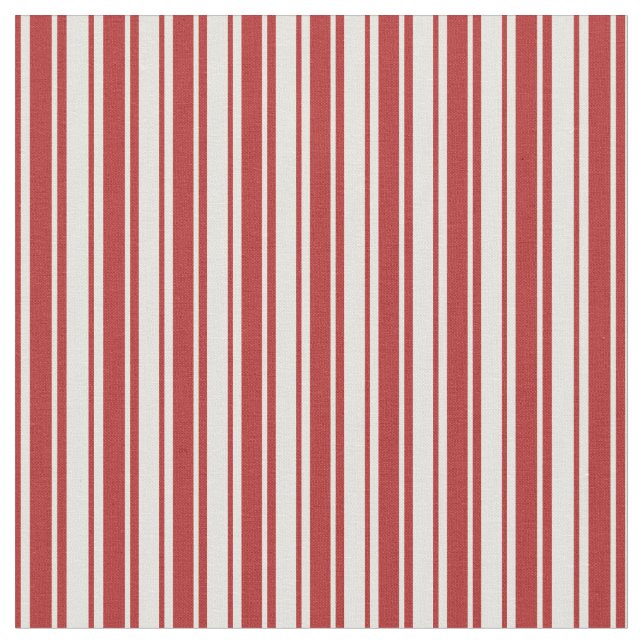 Light Yellow & Red Coloured Striped Pattern Fabric (Close Up)