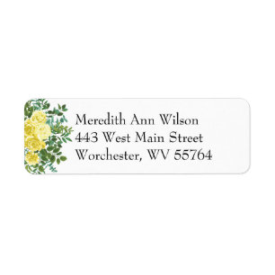 Light Yellow Rose Vintage Spring Wedding Return Address Label