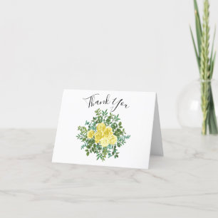 Light Yellow Rose Vintage Spring Wedding Thank You Card