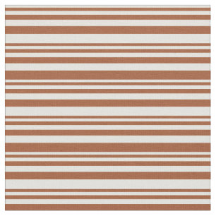 Light Yellow & Sienna Coloured Striped Pattern Fabric