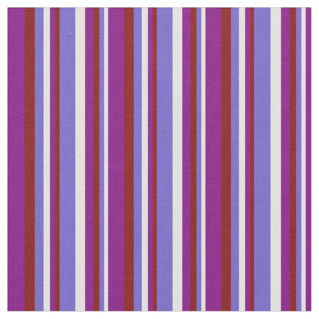 Light Yellow, Slate Blue, Maroon & Purple Coloured Fabric (Close Up)