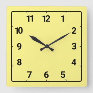 Light yellow square wall clock