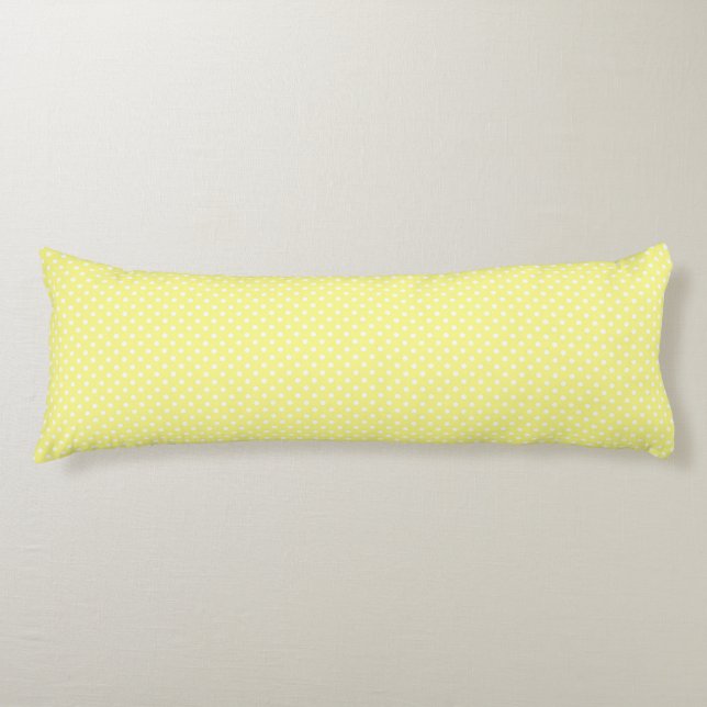 Light Yellow White Polka Dots Pattern Body Cushion (Front)