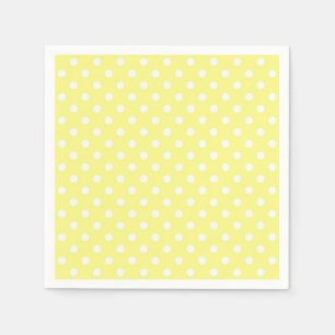 Light Yellow White Polka Dots Pattern Napkin