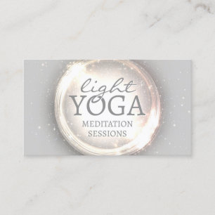 Light Yoga Mindful Meditation Sessions Glitter Dot Business Card
