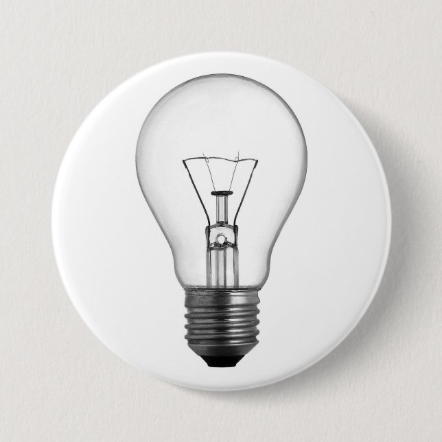 Lightbulb 7.5 Cm Round Badge (Front)