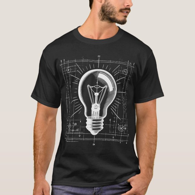 Lightbulb Blueprint T-Shirt (Front)