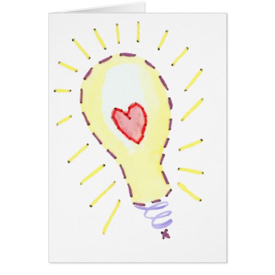 Lightbulb Bright Idea - Heart Card
