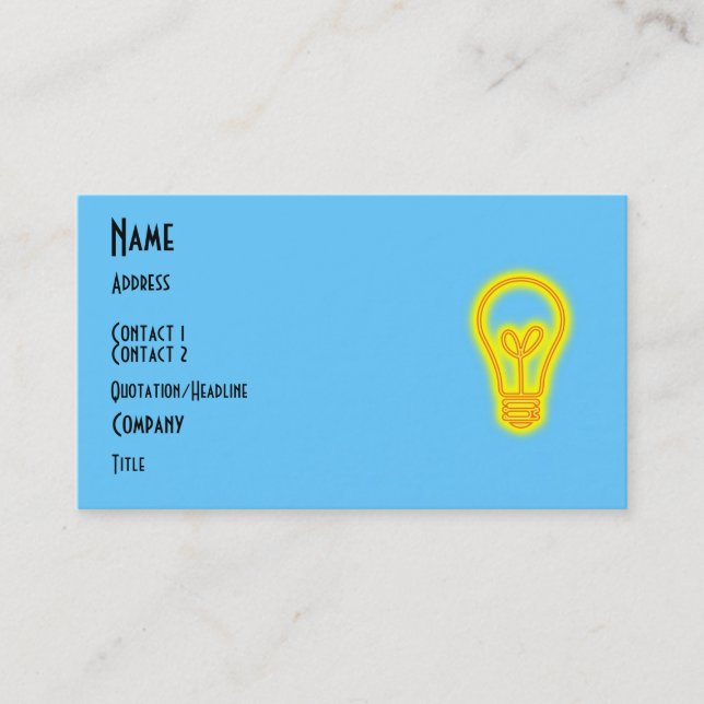 Lightbulb Business Card (Front)