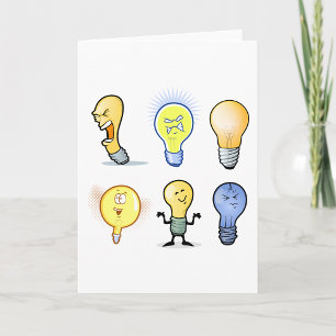 Lightbulb Characters Greeting Cards