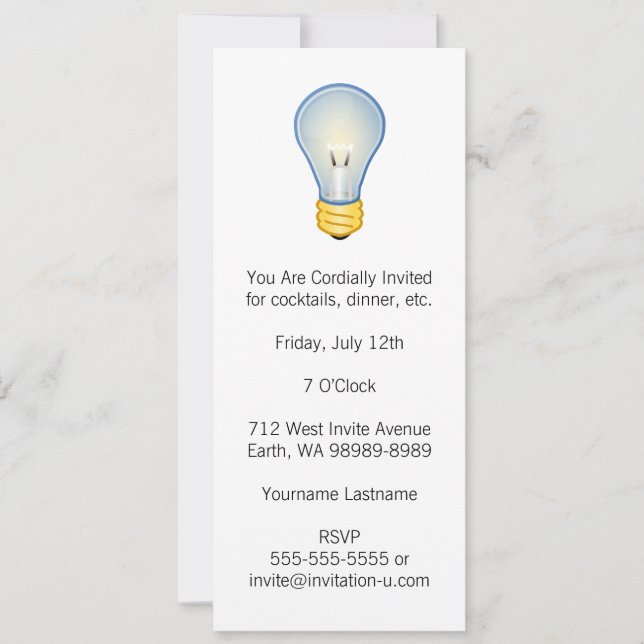 Lightbulb Invitation (Front)