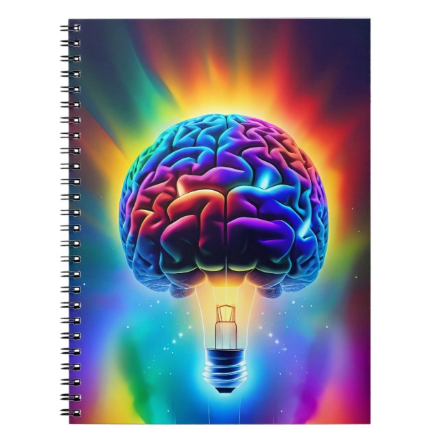 Lightbulb Rainbow Brain Notebook (Front)