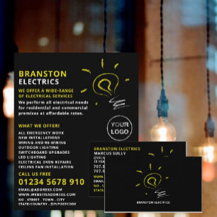 Lightbulb Sketch Design, Electrician Advertising Flyer