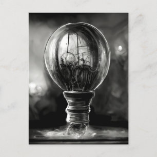 Lightbulb sketch postcard