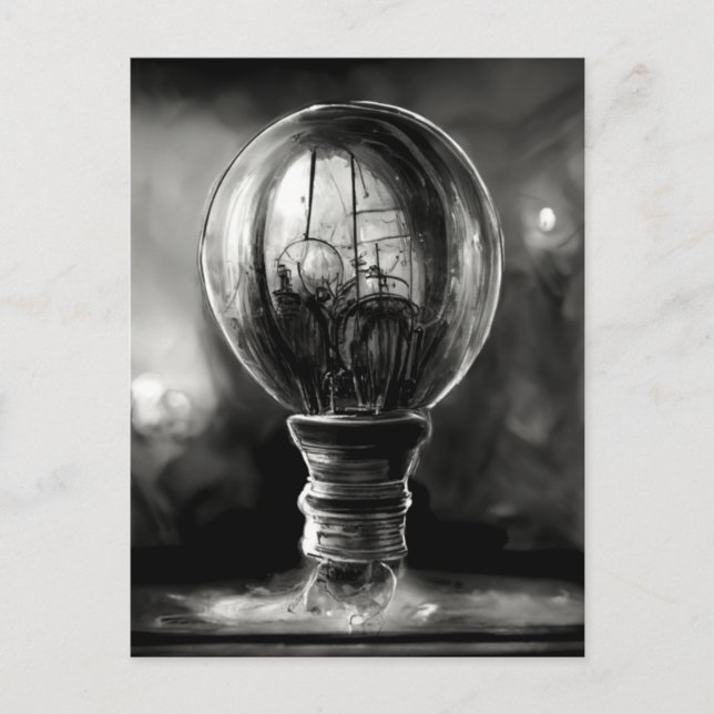 Lightbulb sketch  postcard (Front)