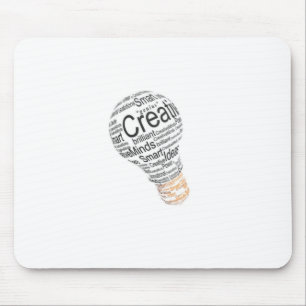 lightbulb with typography celebrating creativity mouse pad