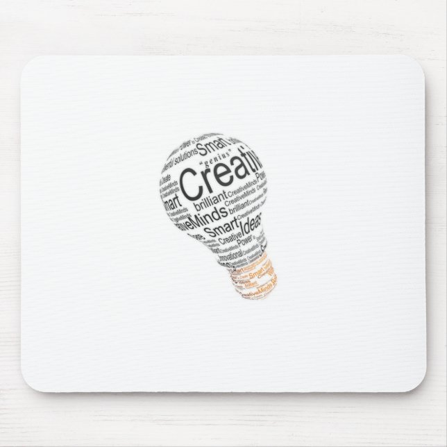 lightbulb with typography celebrating creativity mouse pad (Front)
