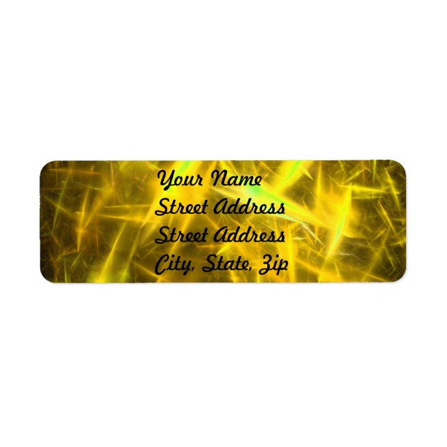 lighte Yel Abstract Fractal Return Address Sticker (Front)