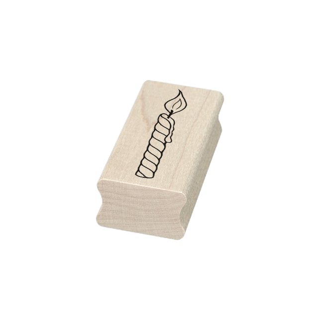 Lighted Birthday Candle with Flame Rubber Stamp (Stamp)