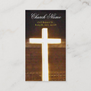 Lighted Cross Business2 Handout Cards- personalise Business Card