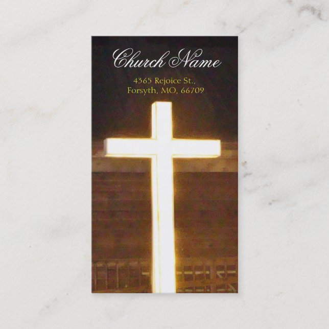 Lighted Cross Business2 Handout Cards- personalise Business Card (Front)