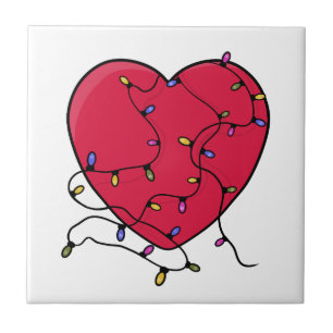 Lighted Heart Ceramic Tile