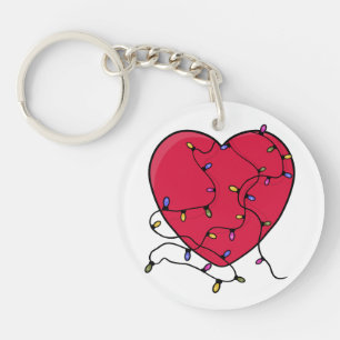 Lighted Heart Key Ring