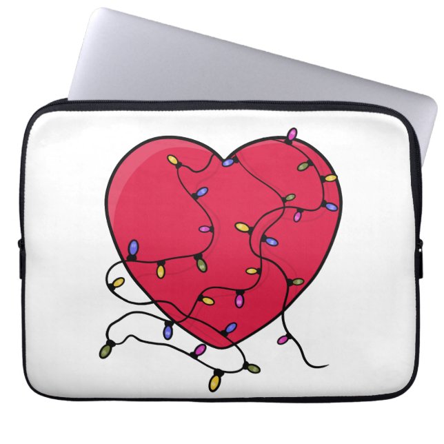 Lighted Heart Laptop Sleeve (Front)