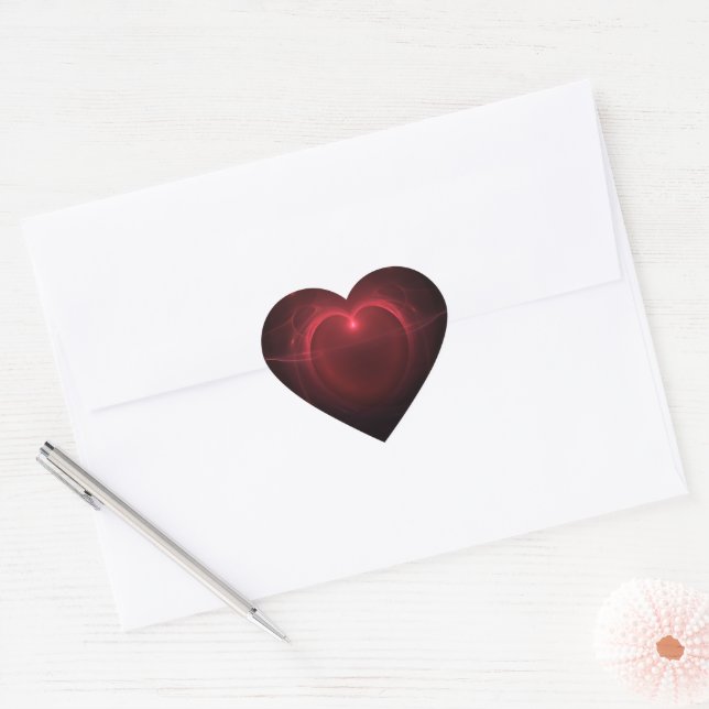 Lighted Heart Over Black Background Sticker (Envelope)
