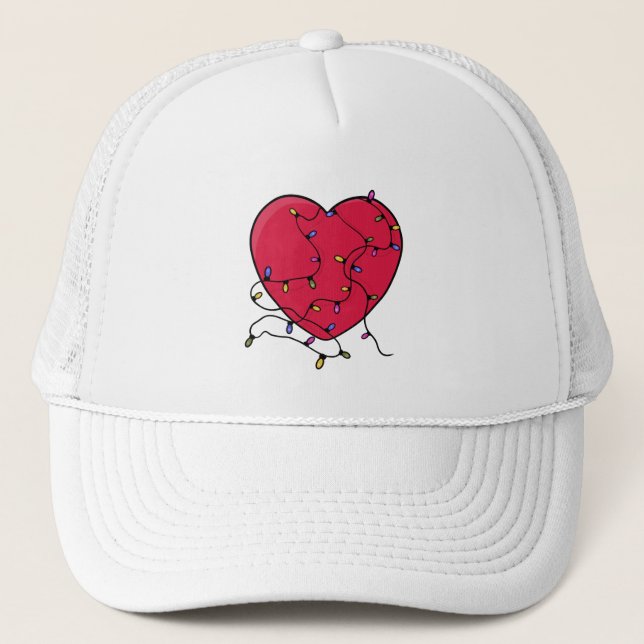 Lighted Heart Trucker Hat (Front)
