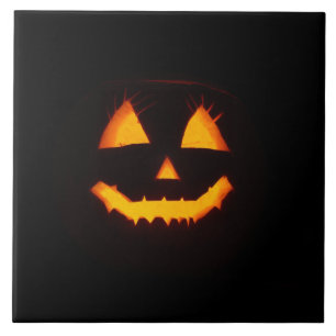 Lighted Jack O Lantern Ceramic Tile