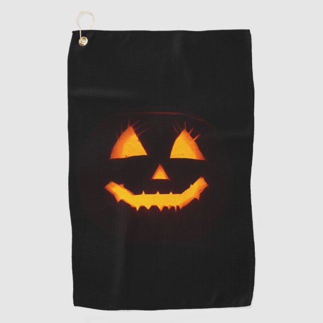 Lighted Jack O Lantern  Golf Towel (Front)