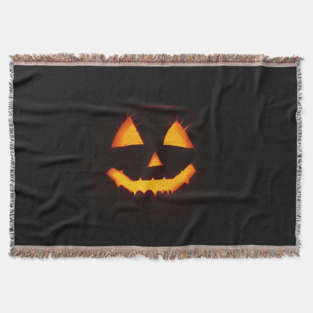 Lighted Jack O Lantern  Throw Blanket (Front)