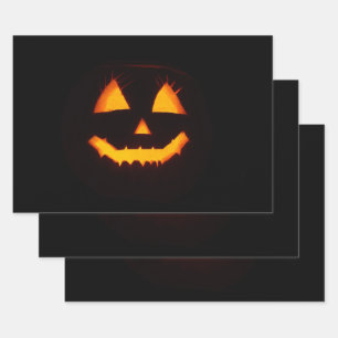 Lighted Jack O Lantern  Wrapping Paper Sheet