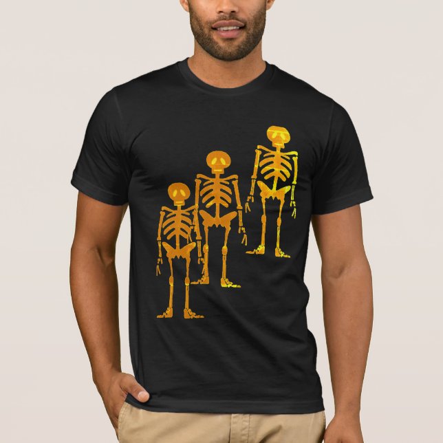 "Lighted Skeletons" Spooky Halloween Tee (Front)