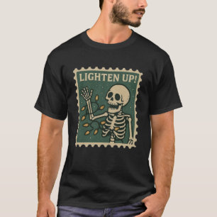 Lighten Up Skeleton Christmas Lights Men’s T-Shirt